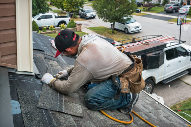 Professional Hail Damage Roof Repair technician working in Running Springs, CA